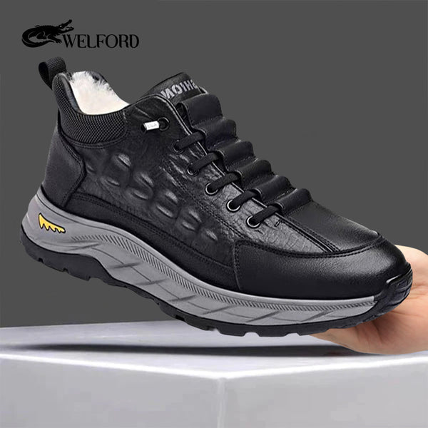 Men's crocodile pattern casual sneakers
