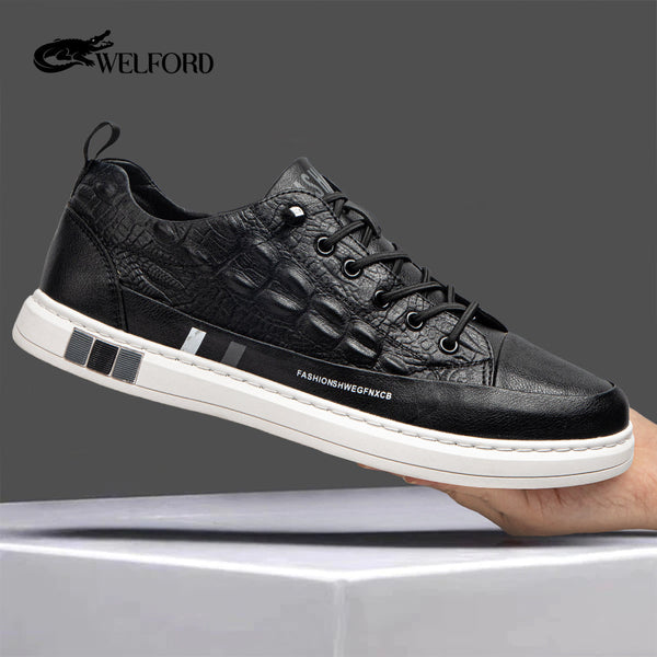 Crocodile pattern casual sports sneakers
