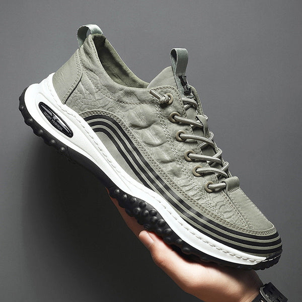 Men's Crocodile Pattern Soft Thick Sole Sports Casual Sneakers
